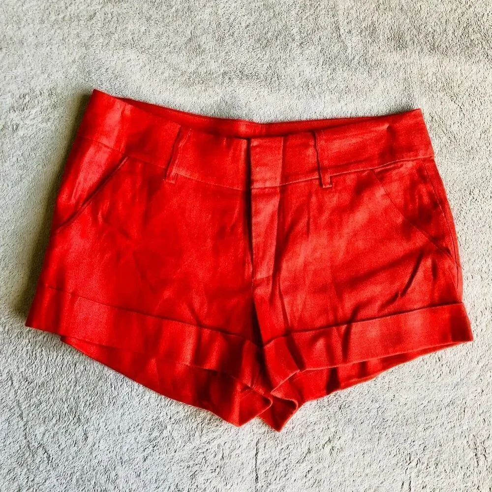 Bebe Women’s Low Rise Short Linen Shorts